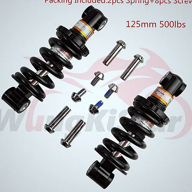 2x 125mm 500LBS Shock Absorber Suspension Springs For Bicycle E-Bike Motorcycle